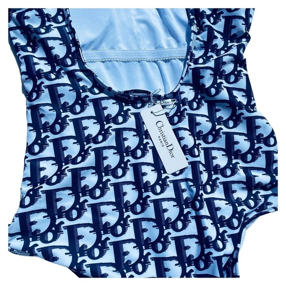 Christian Dior Navy White One Piece Swimsuit XLarge Logo New With Tags Classic - Picture 6 of 15